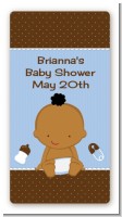 Baby African American - Rectangular Personalized Baby Shower Sticker/L