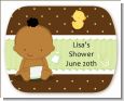 Baby Neutral African American - Personalized Baby Shower Rounded Corner Stickers thumbnail