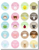 Baby Animals - Round Personalized Baby Shower Sticker Labels Baby Animals - Round Personalized Baby Shower Sticker Labels