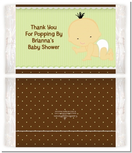 Baby Neutral Asian - Personalized Popcorn Wrapper Baby Shower Favors