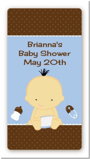 Baby Boy Asian - Custom Rectangle Baby Shower Sticker/Labels