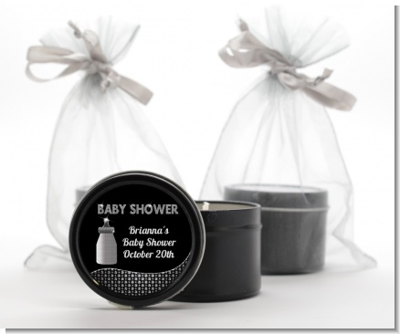 Baby Bling - Baby Shower Black Candle Tin Favors