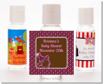 Baby Bling Pink - Personalized Baby Shower Hand Sanitizers Favors