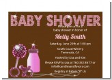 Baby Bling Pink - Baby Shower Petite Invitations
