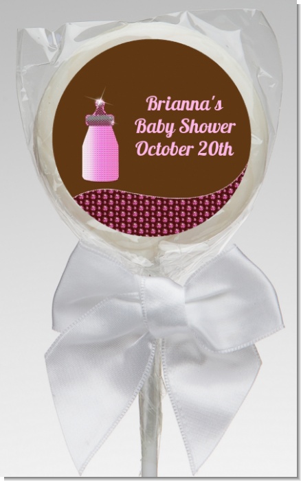 Baby Bling Pink - Personalized Baby Shower Lollipop Favors