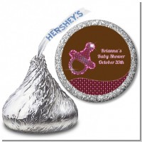 Baby Bling Pink Pacifier - Hershey Kiss Baby Shower Sticker Labels