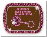 Baby Bling Pink - Personalized Baby Shower Rounded Corner Stickers