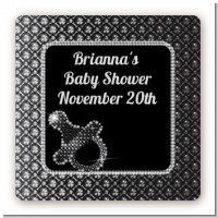 Baby Bling - Square Personalized Baby Shower Sticker Labels