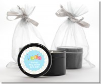 Baby Blocks Blue - Baby Shower Black Candle Tin Favors