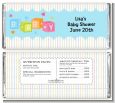 Baby Blocks Blue - Personalized Baby Shower Candy Bar Wrappers thumbnail