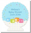 Baby Blocks Blue - Personalized Baby Shower Centerpiece Stand thumbnail