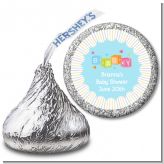 Baby Blocks Blue - Hershey Kiss Baby Shower Sticker Labels