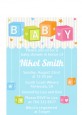 Baby Blocks Blue - Baby Shower Petite Invitations thumbnail