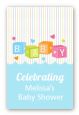 Baby Blocks Blue - Custom Large Rectangle Baby Shower Sticker/Labels thumbnail