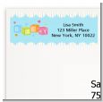 Baby Blocks Blue - Baby Shower Return Address Labels thumbnail