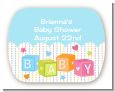 Baby Blocks Blue - Personalized Baby Shower Rounded Corner Stickers thumbnail
