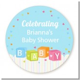 Baby Blocks Blue - Personalized Baby Shower Table Confetti