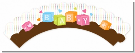 Baby Blocks - Baby Shower Cupcake Wrappers