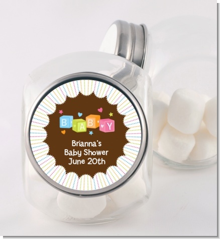 Baby Blocks - Personalized Baby Shower Candy Jar