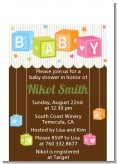 Baby Blocks - Baby Shower Petite Invitations