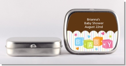 Baby Blocks - Personalized Baby Shower Mint Tins