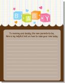 Baby Blocks - Baby Shower Notes of Advice