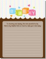 Baby Blocks - Baby Shower Notes of Advice