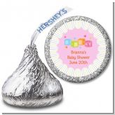 Baby Blocks Pink - Hershey Kiss Baby Shower Sticker Labels