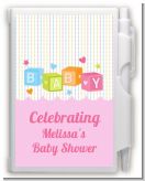Baby Blocks Pink - Baby Shower Personalized Notebook Favor