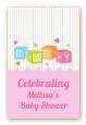 Baby Blocks Pink - Custom Large Rectangle Baby Shower Sticker/Labels thumbnail