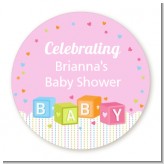 Baby Blocks Pink - Personalized Baby Shower Table Confetti