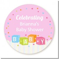 Baby Blocks Pink - Personalized Baby Shower Table Confetti