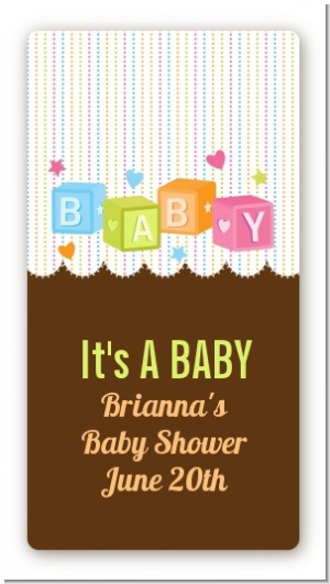 Baby Blocks - Custom Rectangle Baby Shower Sticker/Labels