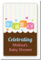 Baby Blocks - Custom Large Rectangle Baby Shower Sticker/Labels