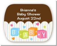 Baby Blocks - Personalized Baby Shower Rounded Corner Stickers