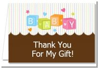 Baby Blocks - Baby Shower Thank You Cards