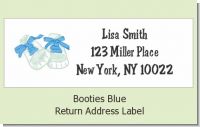 Booties Blue - Baby Shower Return Address Labels