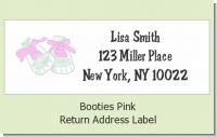 Booties Pink - Baby Shower Return Address Labels