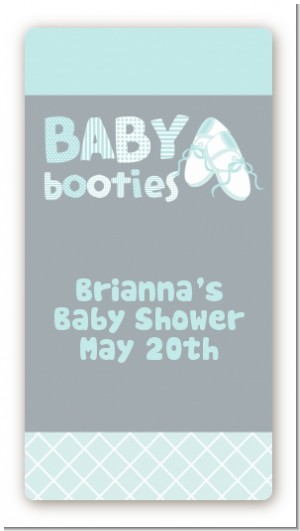 Booties Blue - Custom Rectangle Baby Shower Sticker/Labels
