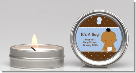 Baby Boy African American - Baby Shower Candle Favors