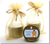 Baby Boy African American - Baby Shower Gold Tin Candle Favors