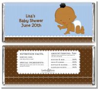Baby Boy African American - Personalized Baby Shower Candy Bar Wrapper