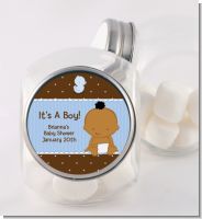 Baby Boy African American - Personalized Baby Shower Candy Jar