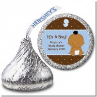 Baby Boy African American - Hershey Kiss Baby Shower Sticker Labels