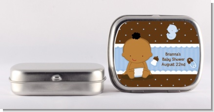 Baby Boy African American - Personalized Baby Shower Mint Tins