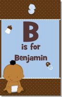 Baby Boy African American - Personalized Baby Shower Nursery Wall Art