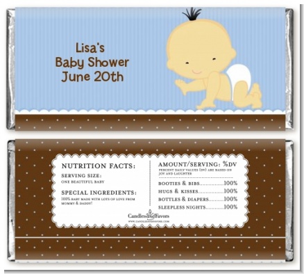 Baby Boy Asian - Personalized Baby Shower Candy Bar Wrappers