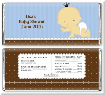 Baby Boy Asian - Personalized Baby Shower Candy Bar Wrappers