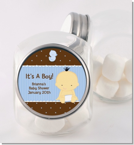 Baby Boy Asian - Personalized Baby Shower Candy Jar