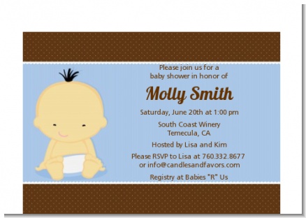 Baby Boy Asian - Baby Shower Petite Invitations